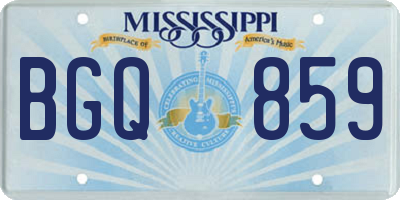 MS license plate BGQ859