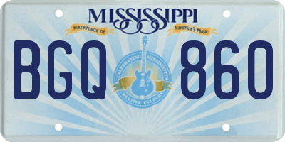 MS license plate BGQ860