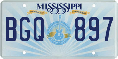 MS license plate BGQ897