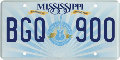 MS license plate BGQ900