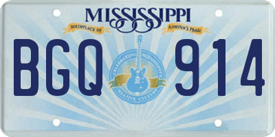 MS license plate BGQ914