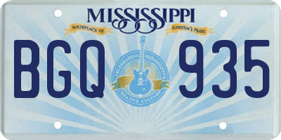 MS license plate BGQ935