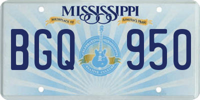 MS license plate BGQ950