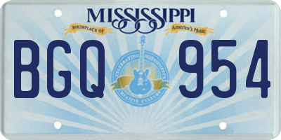 MS license plate BGQ954