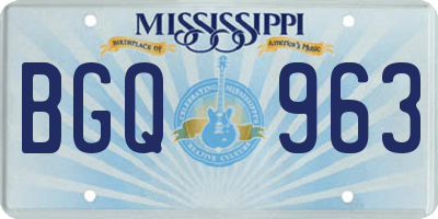 MS license plate BGQ963