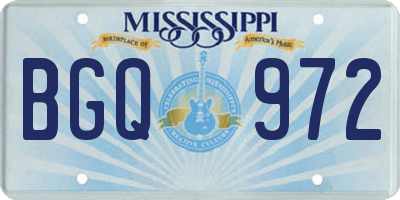 MS license plate BGQ972