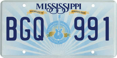 MS license plate BGQ991