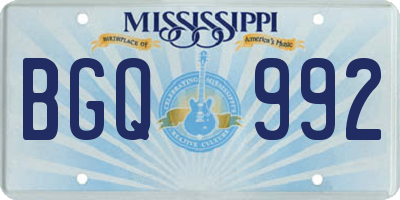 MS license plate BGQ992