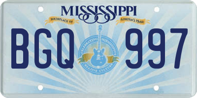MS license plate BGQ997
