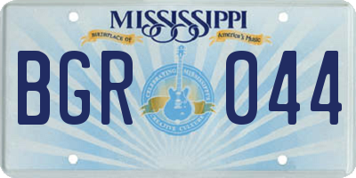 MS license plate BGR044