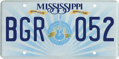 MS license plate BGR052