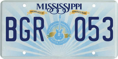 MS license plate BGR053