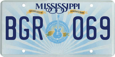 MS license plate BGR069