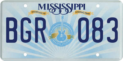 MS license plate BGR083