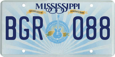 MS license plate BGR088