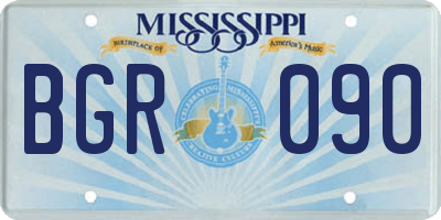 MS license plate BGR090