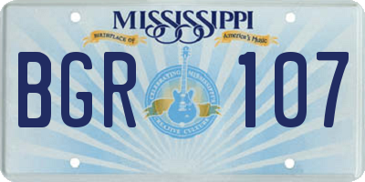 MS license plate BGR107