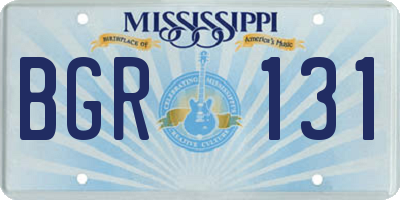 MS license plate BGR131