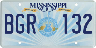 MS license plate BGR132