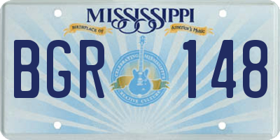 MS license plate BGR148