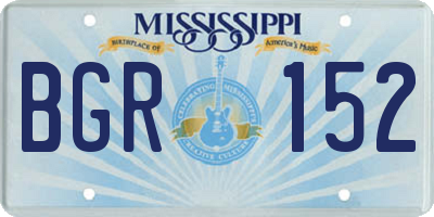 MS license plate BGR152