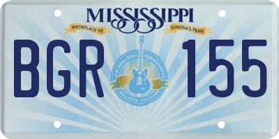 MS license plate BGR155