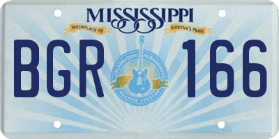 MS license plate BGR166