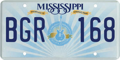 MS license plate BGR168