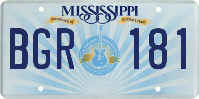 MS license plate BGR181