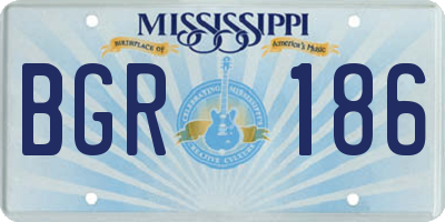MS license plate BGR186