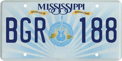 MS license plate BGR188