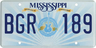 MS license plate BGR189