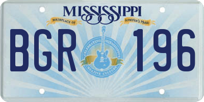 MS license plate BGR196
