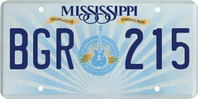 MS license plate BGR215