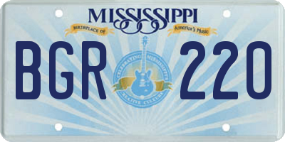 MS license plate BGR220