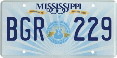 MS license plate BGR229