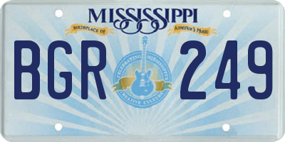 MS license plate BGR249