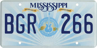 MS license plate BGR266