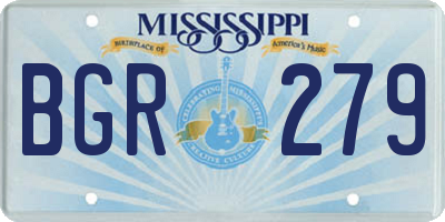 MS license plate BGR279