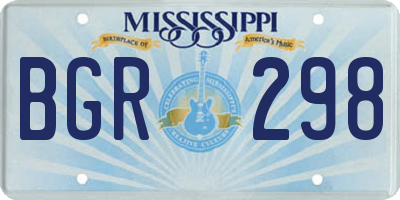 MS license plate BGR298