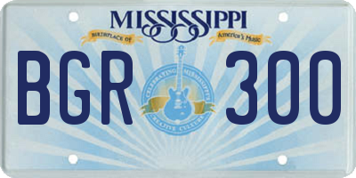 MS license plate BGR300