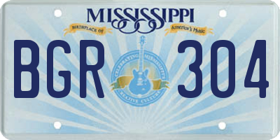 MS license plate BGR304