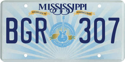 MS license plate BGR307