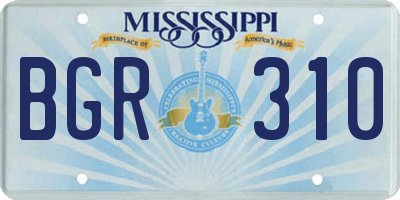 MS license plate BGR310