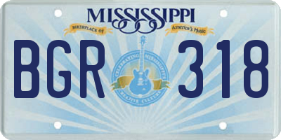 MS license plate BGR318