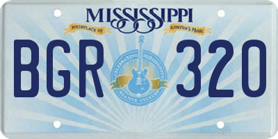 MS license plate BGR320