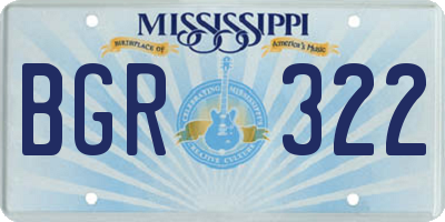 MS license plate BGR322