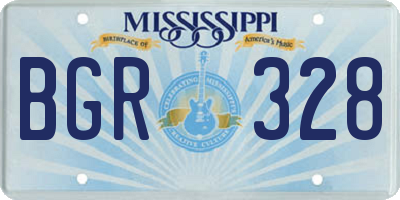 MS license plate BGR328