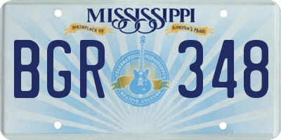MS license plate BGR348