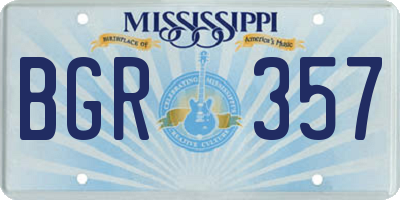 MS license plate BGR357